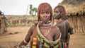 Unidentified women from the tribe of Hamar in the Omo Valley of Ethiopia