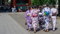 Unidentified women wearing kimono and traditional Japanese clothing walking in Asakusa, Tokyo, Japan Royalty Free Stock Photo