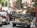 Unidentified worker of urban municipal recycling garbage collector waste and trash