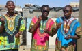 Unidentified young people street singers