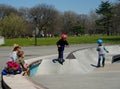 Unidentified young roller skater in Flushing Meadows Park