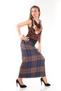 Unidentified young woman in a long skirt Royalty Free Stock Photo