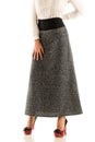 Unidentified young woman in long skirt Royalty Free Stock Photo