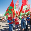 Unidentified Youth From Patriotic Party Brsm Holds Flags On The Royalty Free Stock Photo