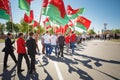 Unidentified Youth From Patriotic Party Brsm Holds Flags On The Royalty Free Stock Photo