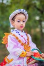 Unidentify Myanmar child in Festival Procession.