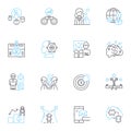 Unified alliance linear icons set. Collaboration, Unity, Integration, Partnership, Synergy, Harmony, Coordination line