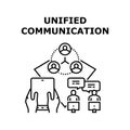 Unified Communication Vector Black Illustration