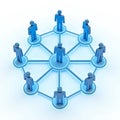 A Unified Team Connected In A Vibrant Network, Symbolizing Collaboration And Shared Success With A Cool Blue Glow And Clean Lines Royalty Free Stock Photo