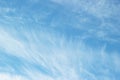Uniform background of blue sky and cirrus cloud patterns Royalty Free Stock Photo
