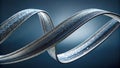 uniform background, several thin rounded lines run across the background, with loops,t