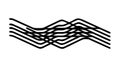 Uniform Black Wavy Lines Abstract Vector Pattern, vector design Generative AI Royalty Free Stock Photo