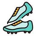 Uniform footbal boots icon color outline vector