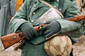 Uniforms and weapons of the Nazi soldiers. Reconstruction