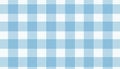 Uniform pattern of pastel light blue, white squares creates classic gingham checkerboard background. Decorative design features Royalty Free Stock Photo