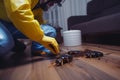 cockroach kill uniform termite pesticide sofa insect pest exterminator control. Generative AI. Royalty Free Stock Photo