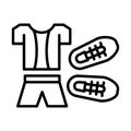 Uniform, sneakers, football icon. Simple line, outline vector elements of soccer for ui and ux, website or mobile application