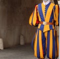 The uniform of the Swiss Guards at the Vatican, Rome, Italy Royalty Free Stock Photo