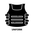 uniform symbol icon, black vector sign with editable strokes, concept illustration Royalty Free Stock Photo