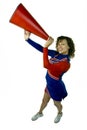 Uniformed Cheerleader with Megaphone