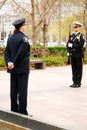 Uniformed officers honoring fellow officers who were killed on the job