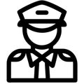 Uniformed Police Officer Line Art Vector for Applications and Design Projects Royalty Free Stock Photo