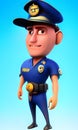 Uniformed policeman - 3D colorful digitally created artwork