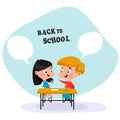 Uniformed school boy and school girl Vector EPS 10 illustration