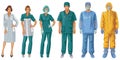 Uniforms of doctors and nurses. Protective suit.