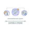 Unimodal biometric system concept icon