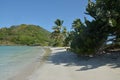 Uninhabited Island Caribbean beach palms Royalty Free Stock Photo