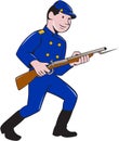 Union Army Soldier Bayonet Rifle Cartoon Royalty Free Stock Photo