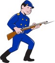 Union Army Soldier Bayonet Rifle Cartoon Royalty Free Stock Photo