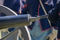 Union army soldiers during a Civil War reenactment Royalty Free Stock Photo