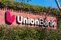 Union Bank sign, logo on the branch facade