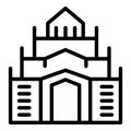 Union building icon outline vector. Myanmar day