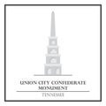 Union city confederate monument. Vector illustration decorative design