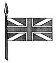 Union Flag: Crosses of St. George, St. Andrew, and St Patrick, vintage illustration