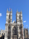 The Union Flag half-mast on Westminster Abbey and Victoria Tower Royalty Free Stock Photo