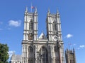 The Union Flag half-mast on Westminster Abbey and Victoria Tower Royalty Free Stock Photo