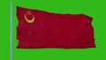 Union Of Islamic Soviet Republics Flag waving in the wind against green screen background