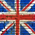 Union Jack on a Brick Wall Background Royalty Free Stock Photo