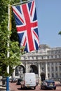 Union Jack British Flag at Admiralty Arch, London Royalty Free Stock Photo