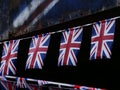 Union Jack British flag bunting medium shot Royalty Free Stock Photo