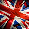 Union Jack decorations background. Flat lay, top view, copy space Royalty Free Stock Photo