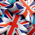 Union Jack decorations background. Flat lay, top view, copy space Royalty Free Stock Photo