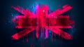 Union Jack Flag Abstract Pixel Art Ornamenta Royalty Free Stock Photo