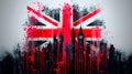 Union Jack Flag Abstract Pixel Art Ornamenta Royalty Free Stock Photo
