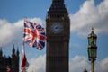 Union jack flag and Big Ben Royalty Free Stock Photo