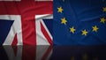 The Union Jack flag and euro flag for background 3d rendering